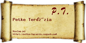Petke Terézia névjegykártya